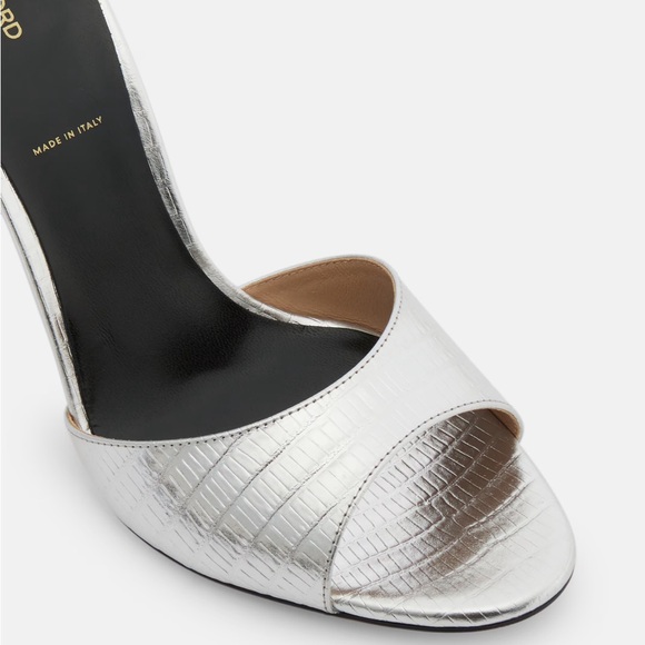 Tom Ford Spire silver Tejus lizard print peep-toe sandals with 105mm nail heel - Picture 3 of 4